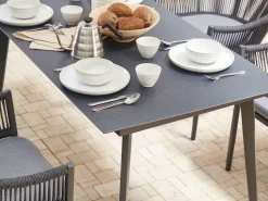 Gartentisch Aluminium Grau 140 X 80 Cm Mileto
