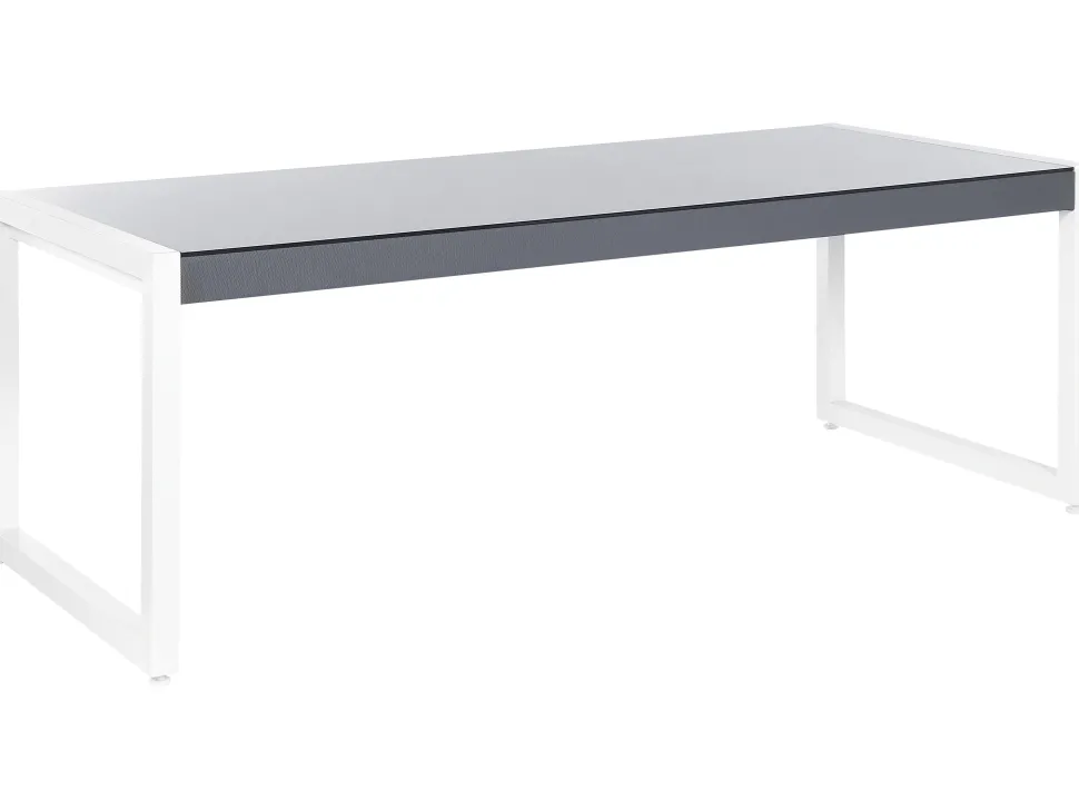 Gartentisch Aluminium Grau / Weis 210 X 90 Cm Bacoli