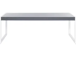 Gartentisch Aluminium Grau / Weis 210 X 90 Cm Bacoli
