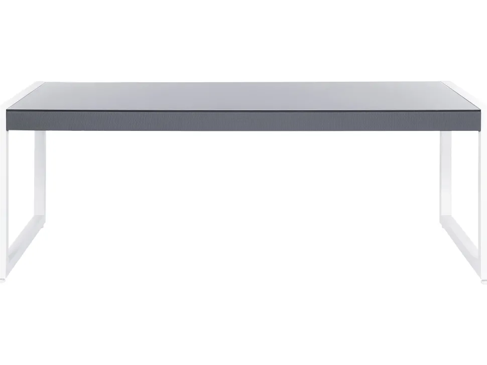 Gartentisch Aluminium Grau / Weis 210 X 90 Cm Bacoli