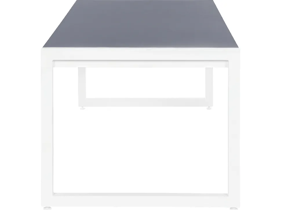 Gartentisch Aluminium Grau / Weis 210 X 90 Cm Bacoli