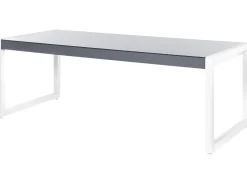 Gartentisch Aluminium Grau / Weis 210 X 90 Cm Bacoli