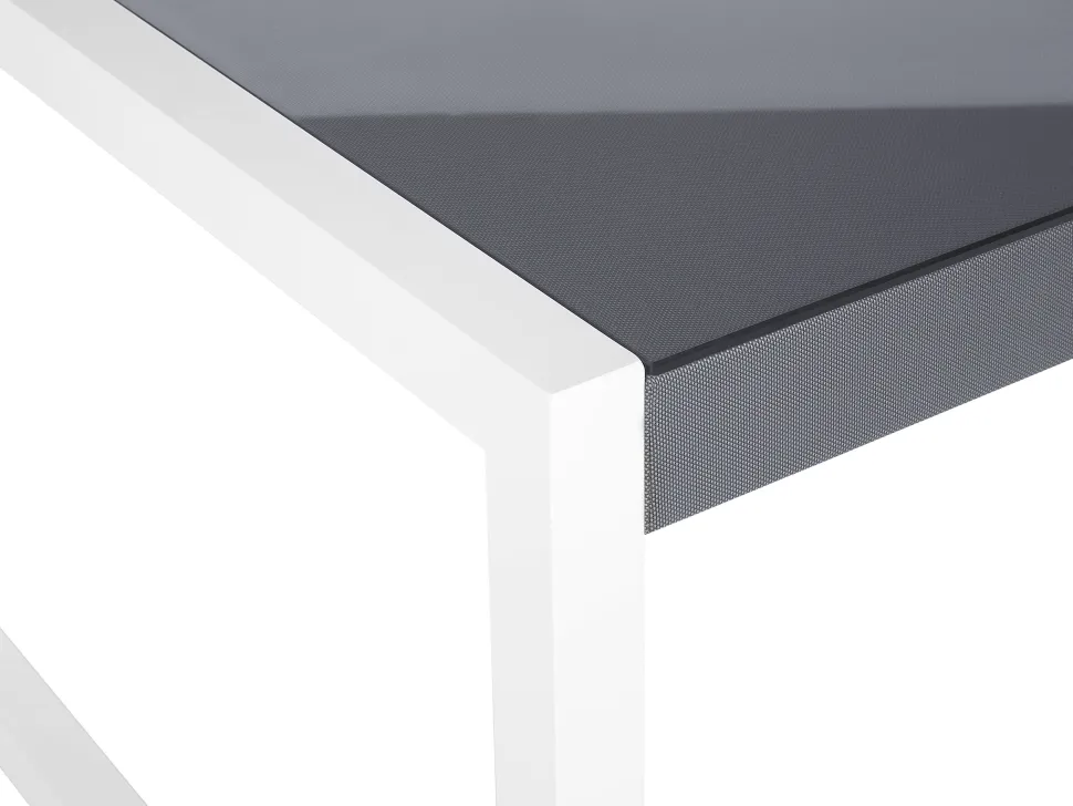 Gartentisch Aluminium Grau / Weis 210 X 90 Cm Bacoli