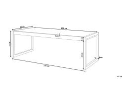 Gartentisch Aluminium Grau / Weis 210 X 90 Cm Bacoli