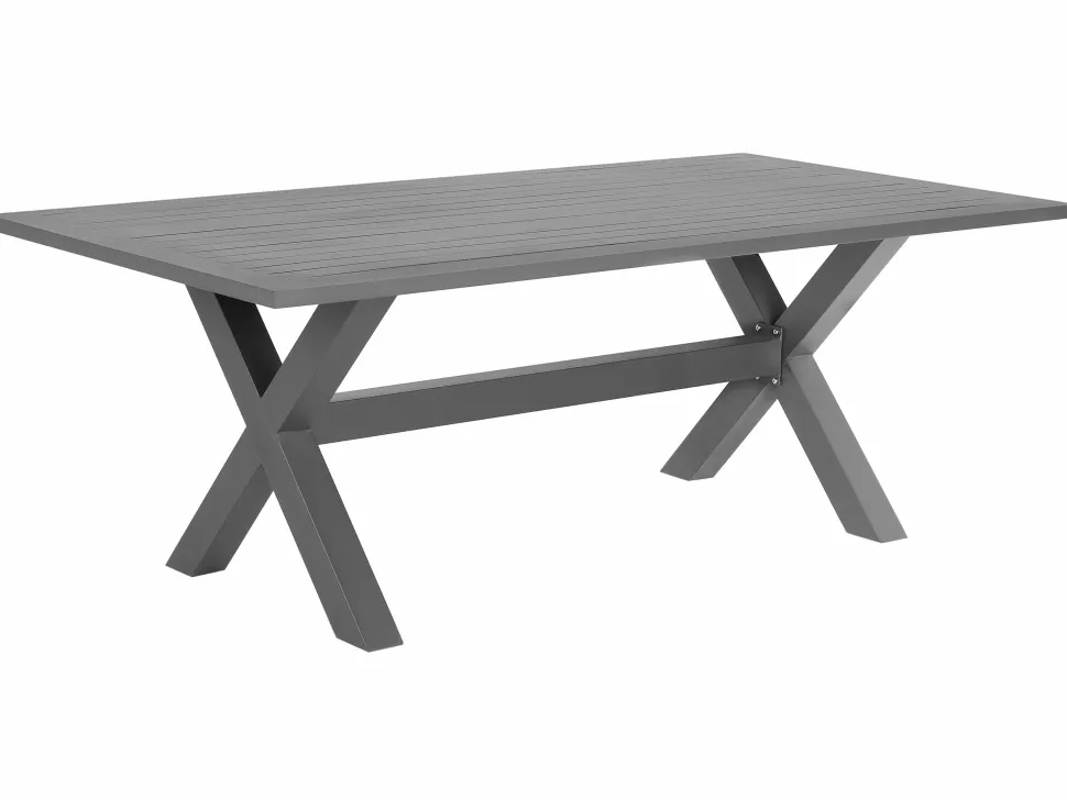 Gartentisch Aluminium Grau 200 X 105 Cm Cascais