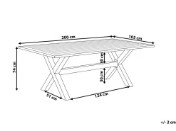Gartentisch Aluminium Grau 200 X 105 Cm Cascais