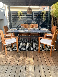Gartentisch Aluminium Grau 200 X 105 Cm Cascais