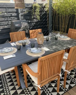 Gartentisch Aluminium Grau 200 X 105 Cm Cascais
