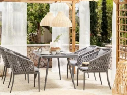 Gartentisch Aluminium Grau 140 X 80 Cm Lipari