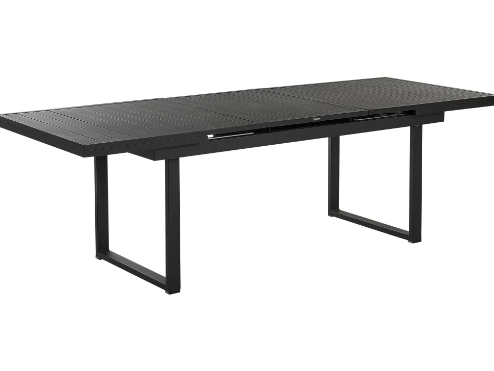 Gartentisch Aluminium Schwarz 180 / 240 X 90 Cm Ausziehbar Valcanetto