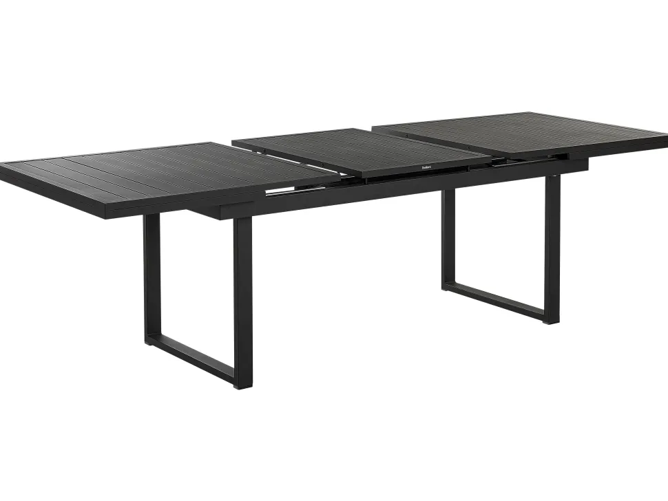 Gartentisch Aluminium Schwarz 180 / 240 X 90 Cm Ausziehbar Valcanetto