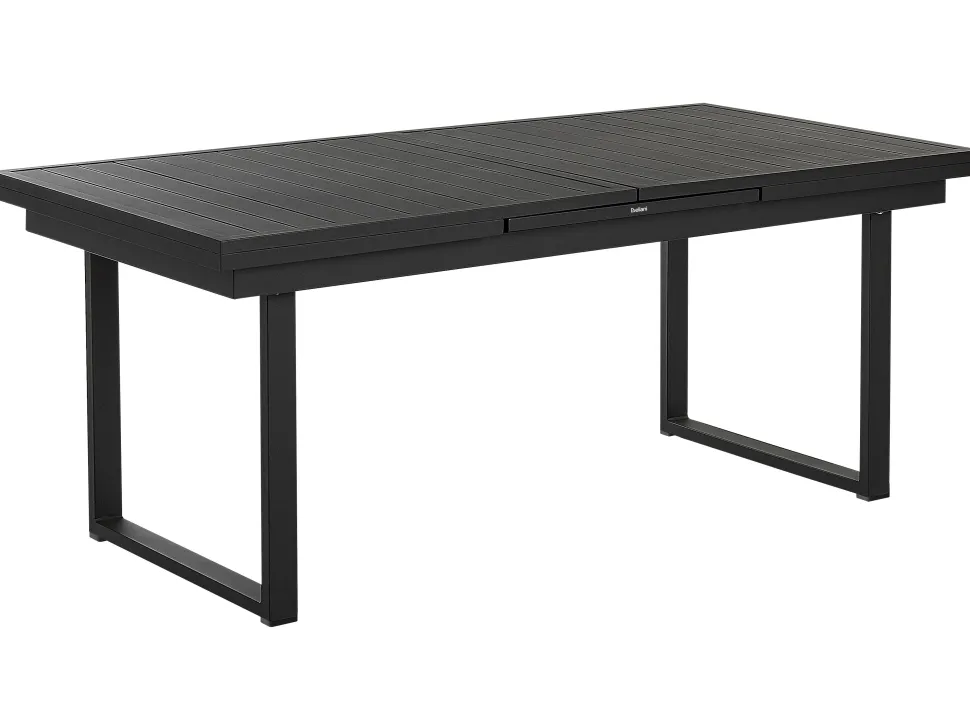 Gartentisch Aluminium Schwarz 180 / 240 X 90 Cm Ausziehbar Valcanetto