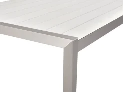 Gartentisch Aluminium Weis 180 X 90 Cm Vernio
