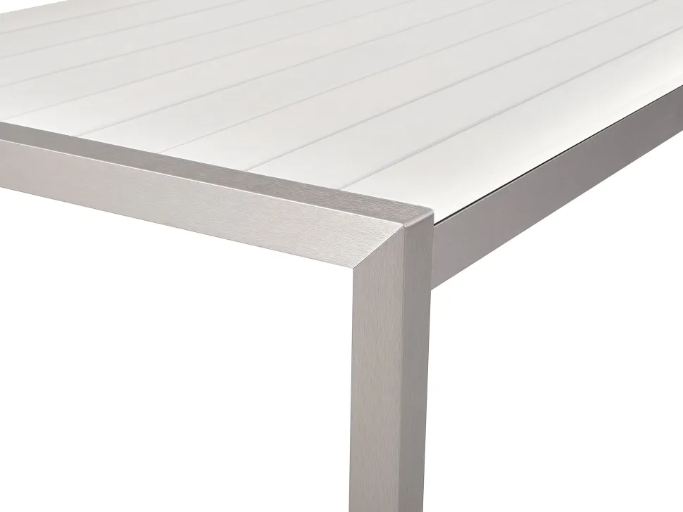 Gartentisch Aluminium Weis 180 X 90 Cm Vernio