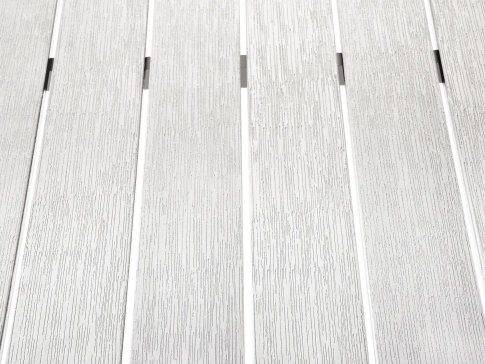 Gartentisch Aluminium Weis 180 X 90 Cm Vernio