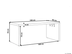 Gartentisch Beton Grau U-Form 180 X 90 Cm Taranto