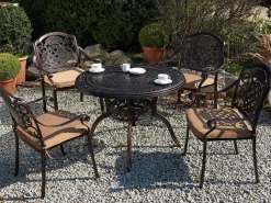Gartentisch Dunkelbraun Aluminium 102 Cm Salento