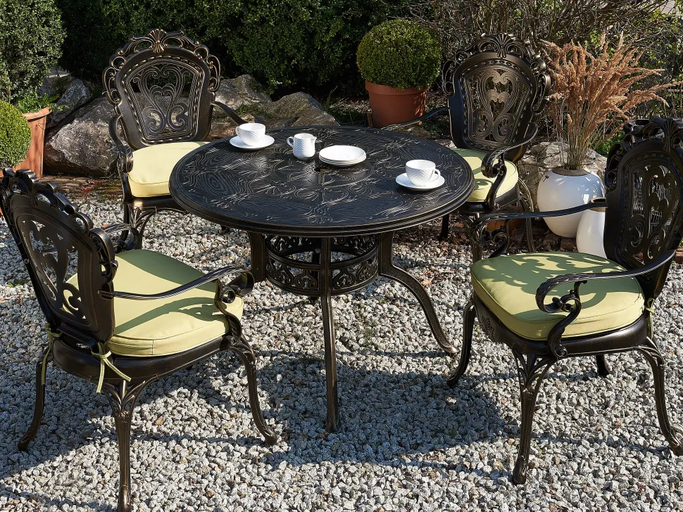 Gartentisch Dunkelbraun Aluminium 100 Cm Sapri