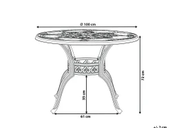 Gartentisch Dunkelbraun Aluminium 100 Cm Sapri
