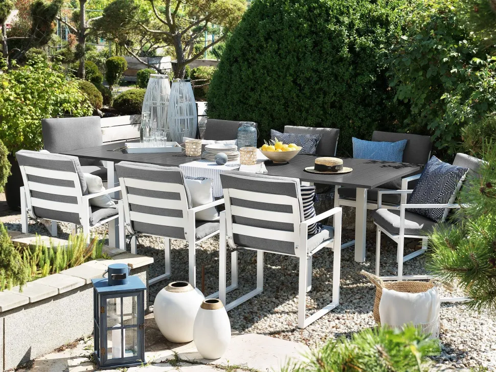 Gartentisch Dunkelgrau Ausziehbar 168/248 X 100 Cm Pancole
