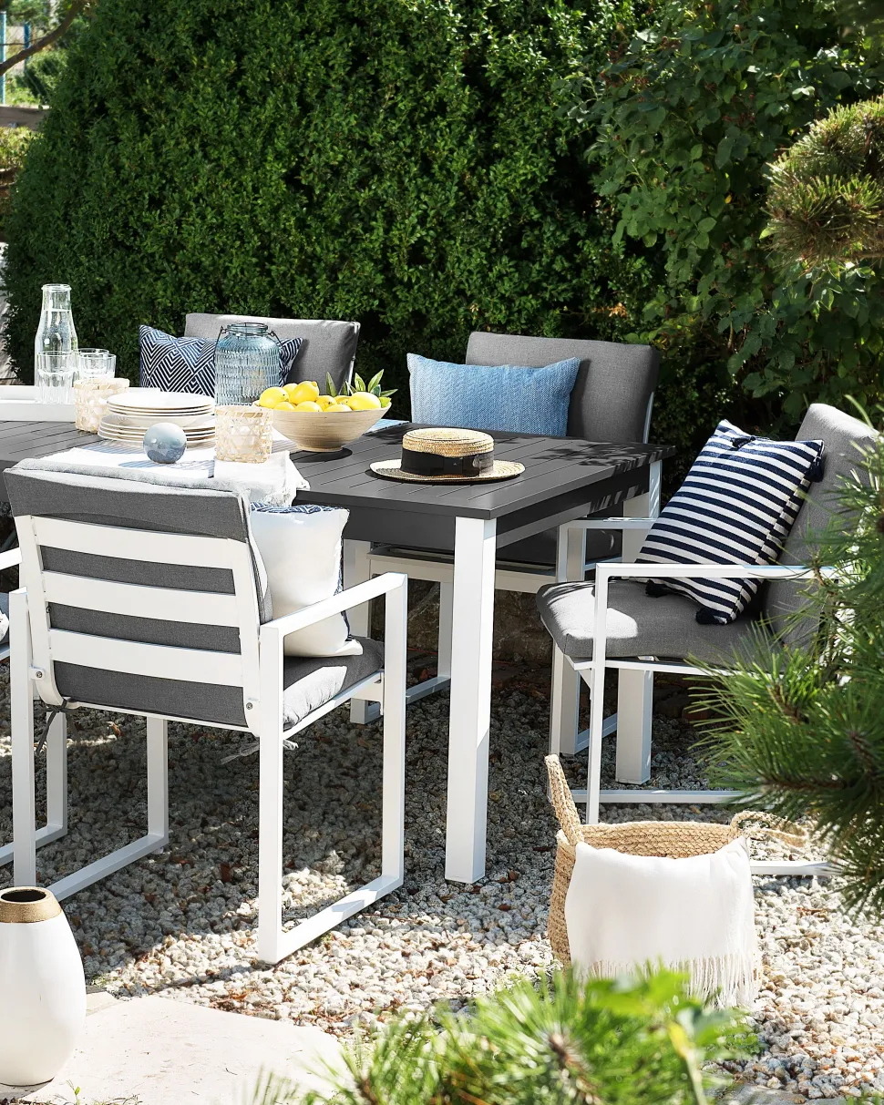 Gartentisch Dunkelgrau Ausziehbar 168/248 X 100 Cm Pancole