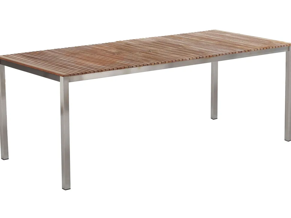 Gartentisch Edelstahl / Teakholz Hellbraun 200 X 90 Cm Viareggio