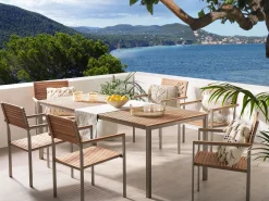 Gartentisch Edelstahl / Teakholz Hellbraun 200 X 90 Cm Viareggio