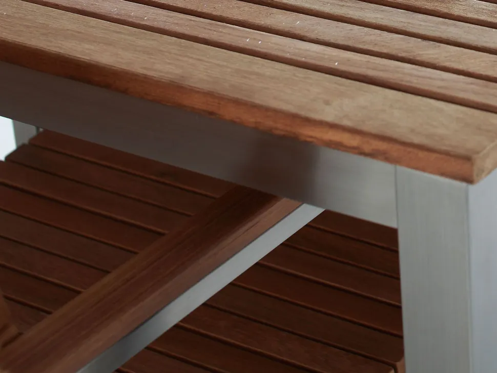 Gartentisch Edelstahl / Teakholz Hellbraun 200 X 90 Cm Viareggio