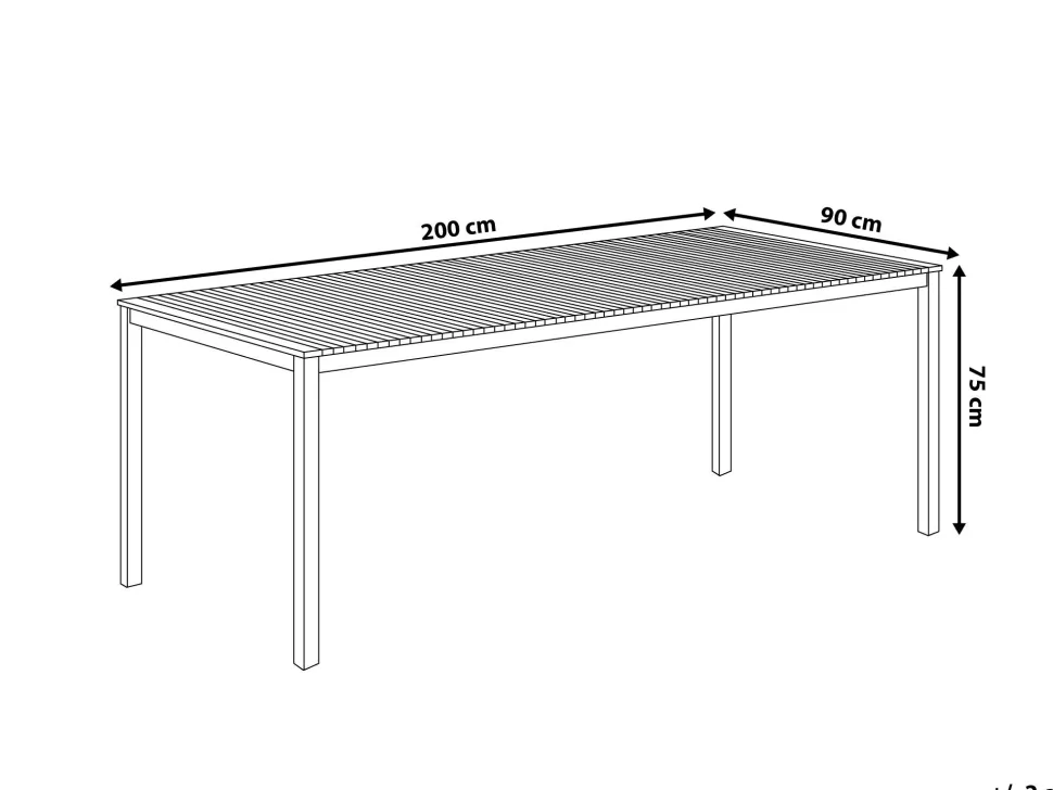 Gartentisch Edelstahl / Teakholz Hellbraun 200 X 90 Cm Viareggio