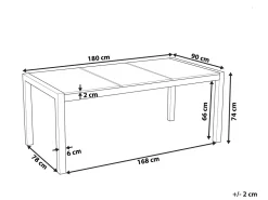 Gartentisch Edelstahl/Granit Grau Poliert 180 X 90 Cm Grosseto