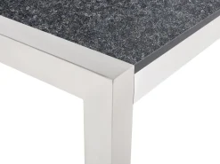 Gartentisch Edelstahl/Naturstein Schwarz Geflammt 220 X 100 Cm Grosseto