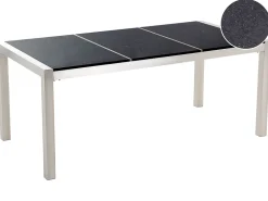 Gartentisch Edelstahl/Naturstein Schwarz Poliert 180 X 90 Cm Grosseto