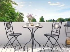 Gartentisch Eisen Schwarz Mosaik O 60 Cm Cariati