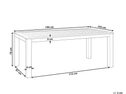 Gartentisch Eukalyptusholz Hellbraun 190 X 105 Cm Monsano