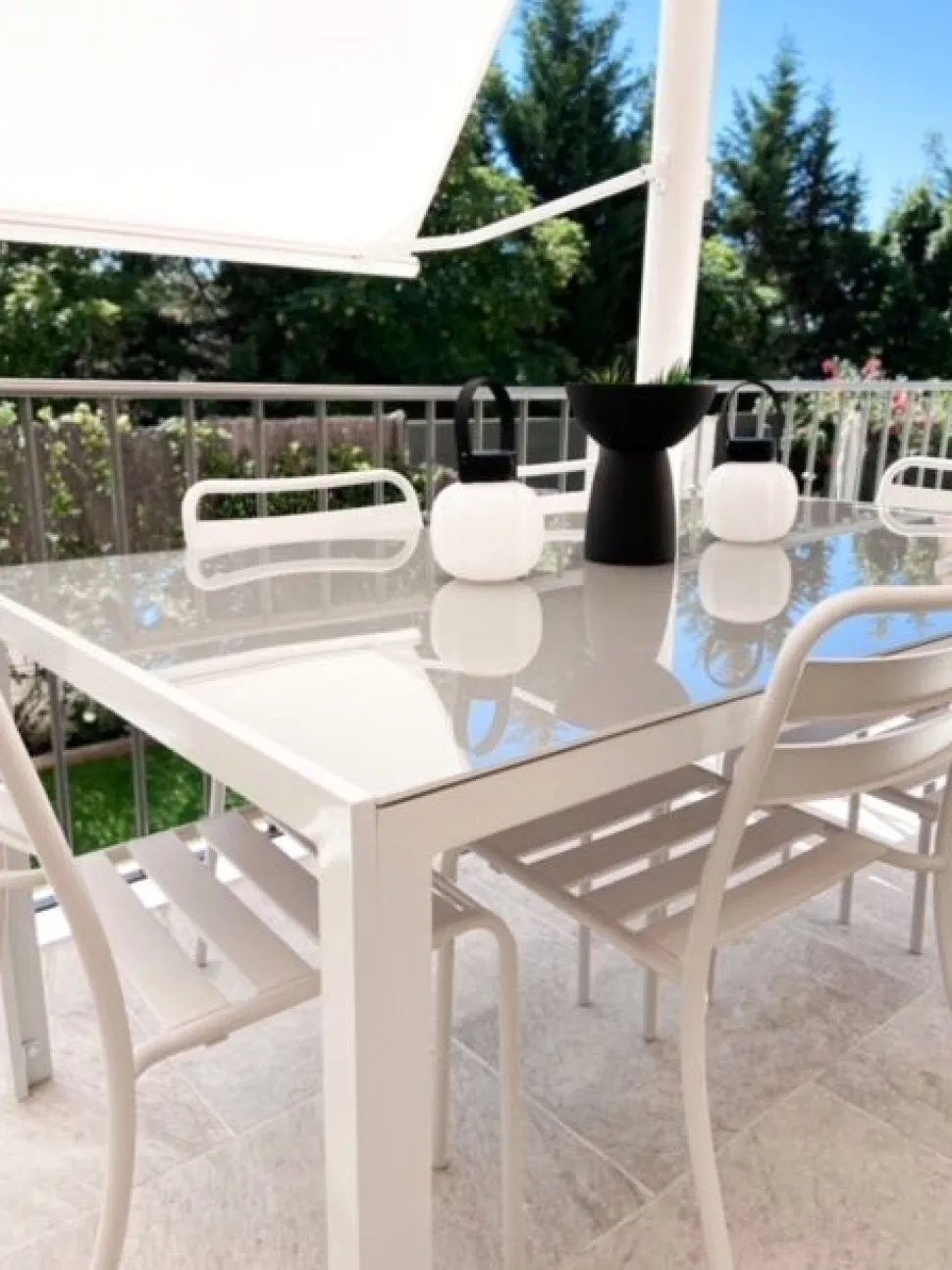 Gartentisch Glas Grau 160 X 90 Cm Catania