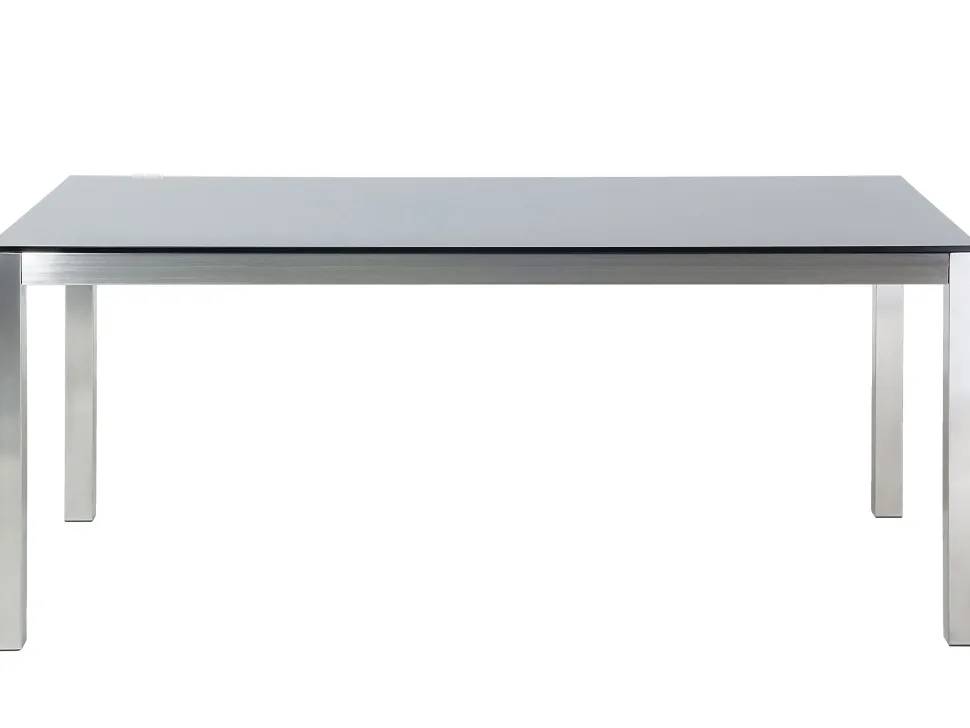 Gartentisch Glas Schwarz 180 X 90 Cm Grosseto