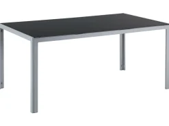 Gartentisch Glas Schwarz 160 X 90 Cm Catania