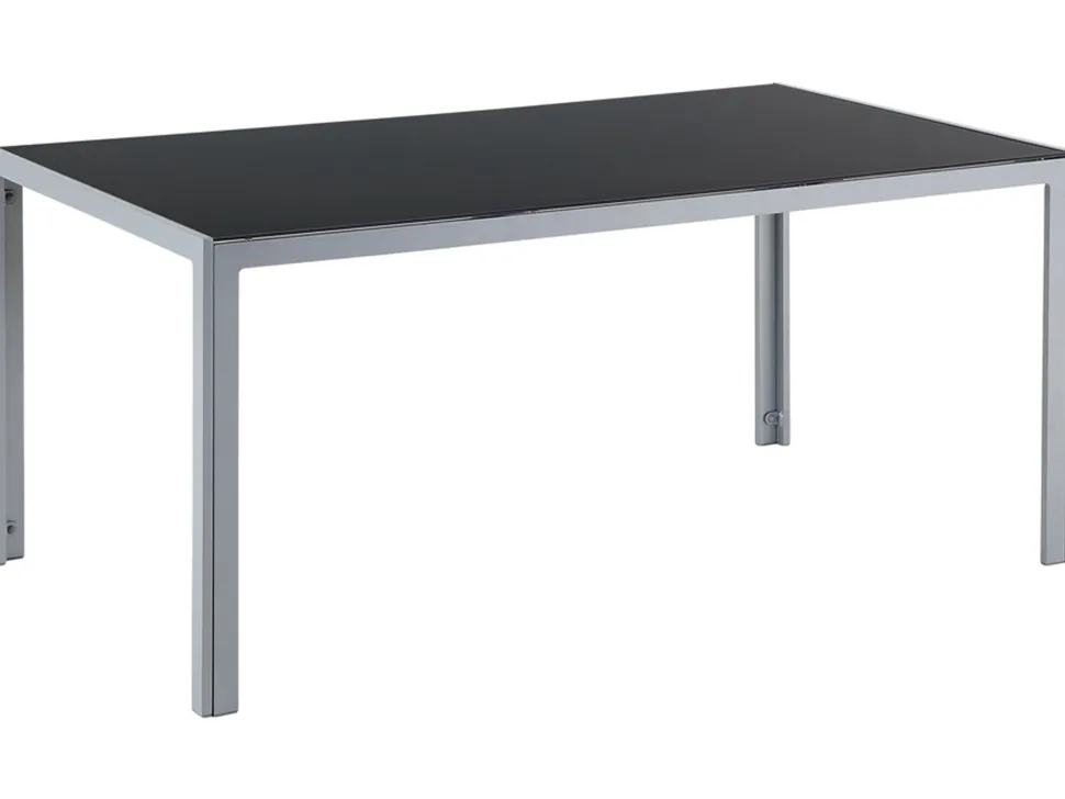 Gartentisch Glas Schwarz 160 X 90 Cm Catania