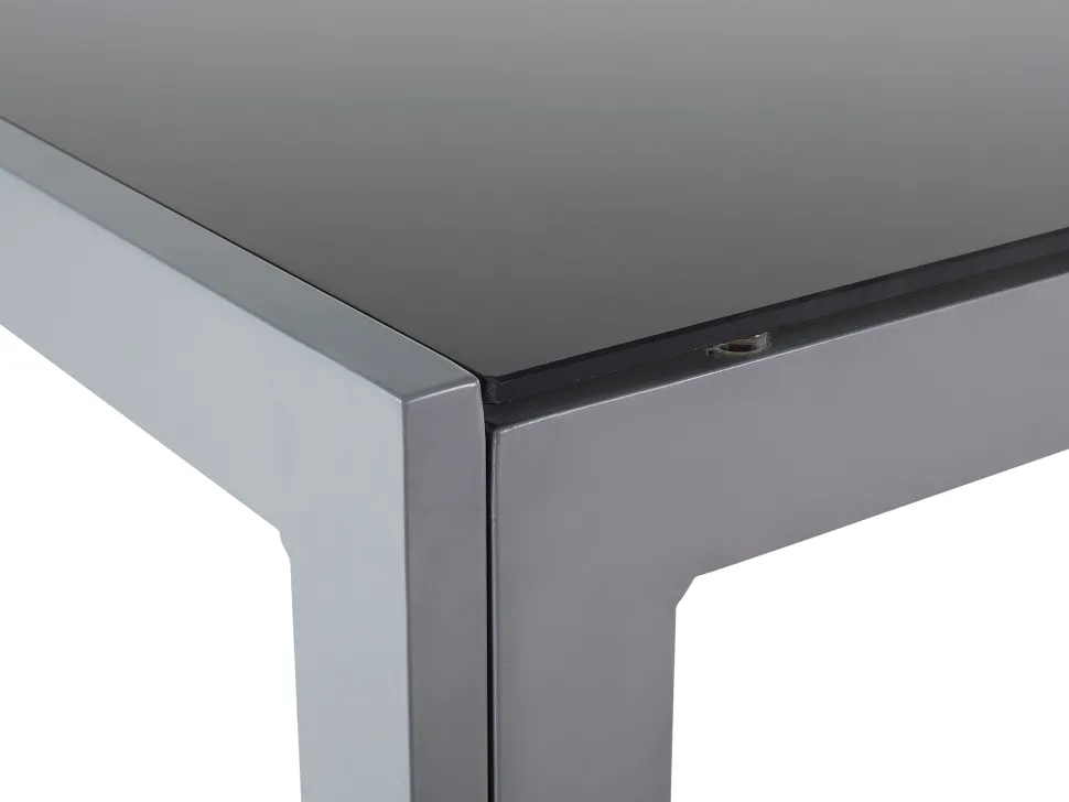 Gartentisch Glas Schwarz 160 X 90 Cm Catania