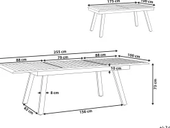 Gartentisch Grau Ausziehbar 175/255 X 100 Cm Pereta