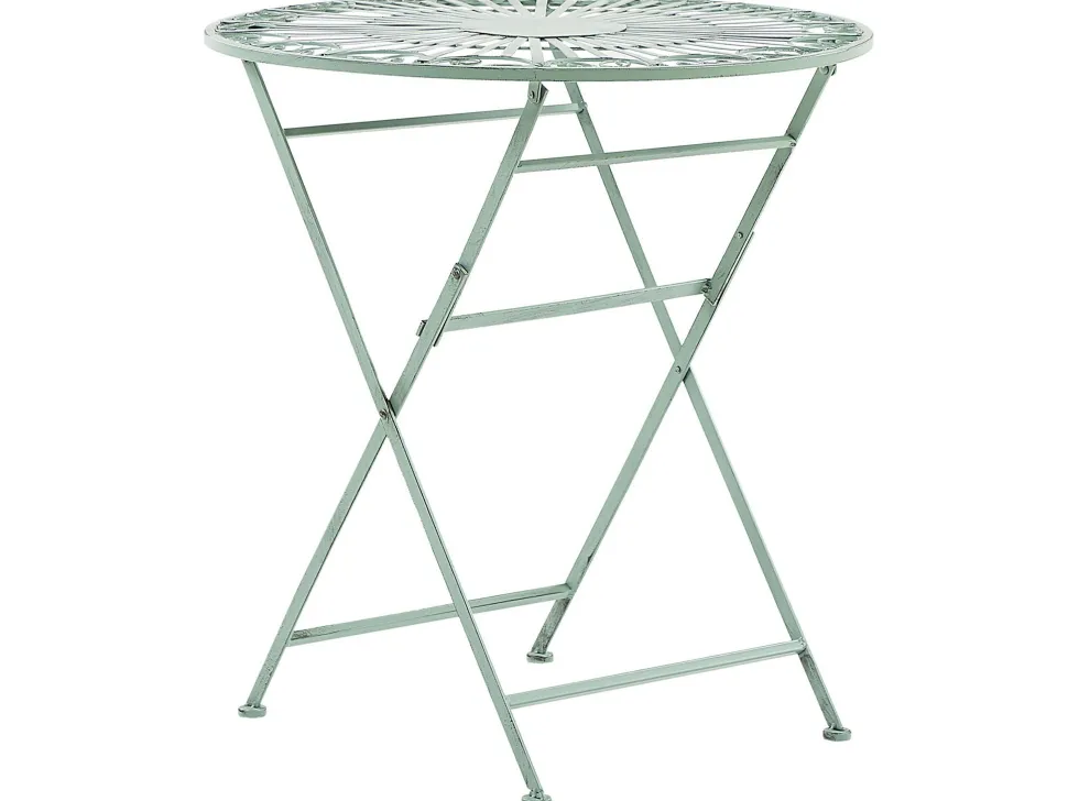 Gartentisch Grun Metall 70 Cm Zusammenklappbar Trento