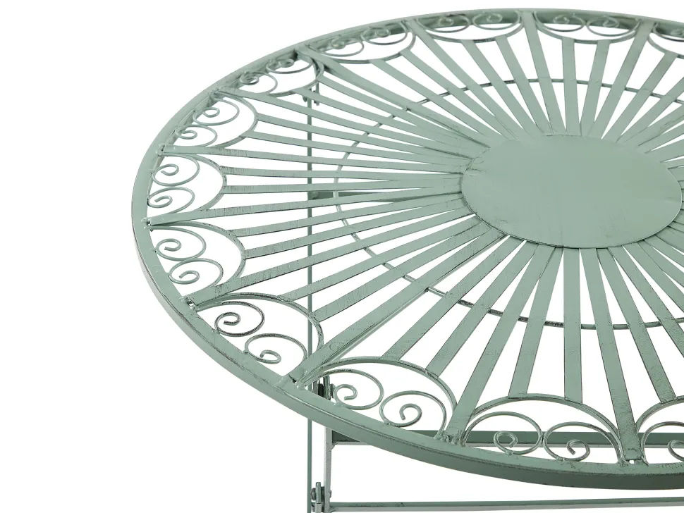 Gartentisch Grun Metall 70 Cm Zusammenklappbar Trento