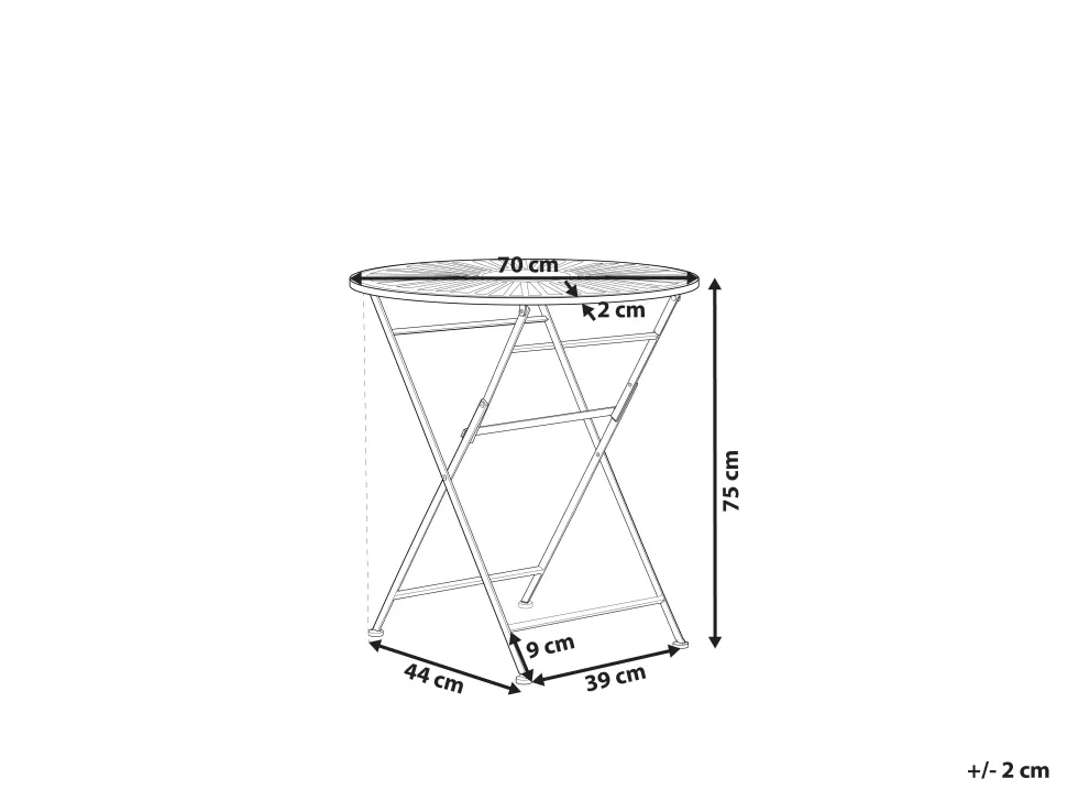 Gartentisch Grun Metall 70 Cm Zusammenklappbar Trento