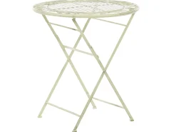 Gartentisch Hellgrun Metall 70 Cm Zusammenklappbar Bivio