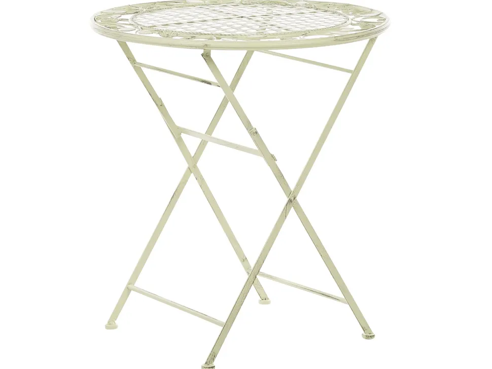 Gartentisch Hellgrun Metall 70 Cm Zusammenklappbar Bivio
