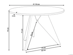 Gartentisch Keramikglas / Aluminium Schwarz 110 Cm Olmetto