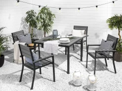 Gartentisch Kunstholz Grau 95 X 95 Cm Prato