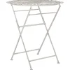Gartentisch Metall Cremeweis O 70 Cm Zusammenklappbar Stiffe