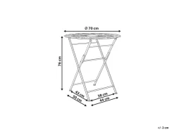 Gartentisch Metall Cremeweis O 70 Cm Zusammenklappbar Stiffe