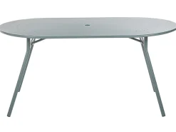 Gartentisch Metall Hellblau 160 X 90 Cm Calvi